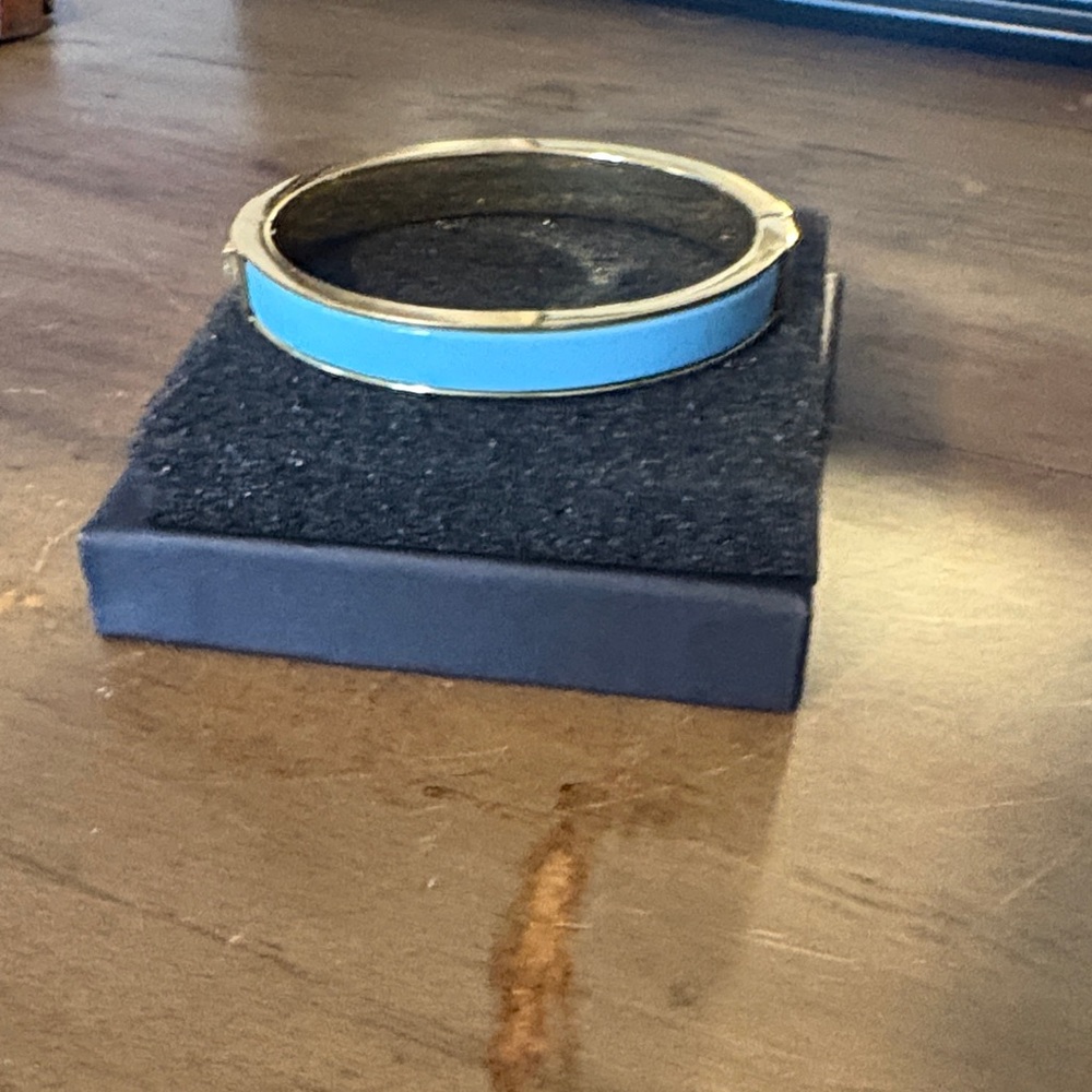 Blue and Gold Bangle Bracelet